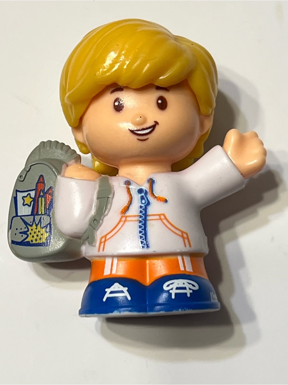 School Boy Figure Holding Backpack
